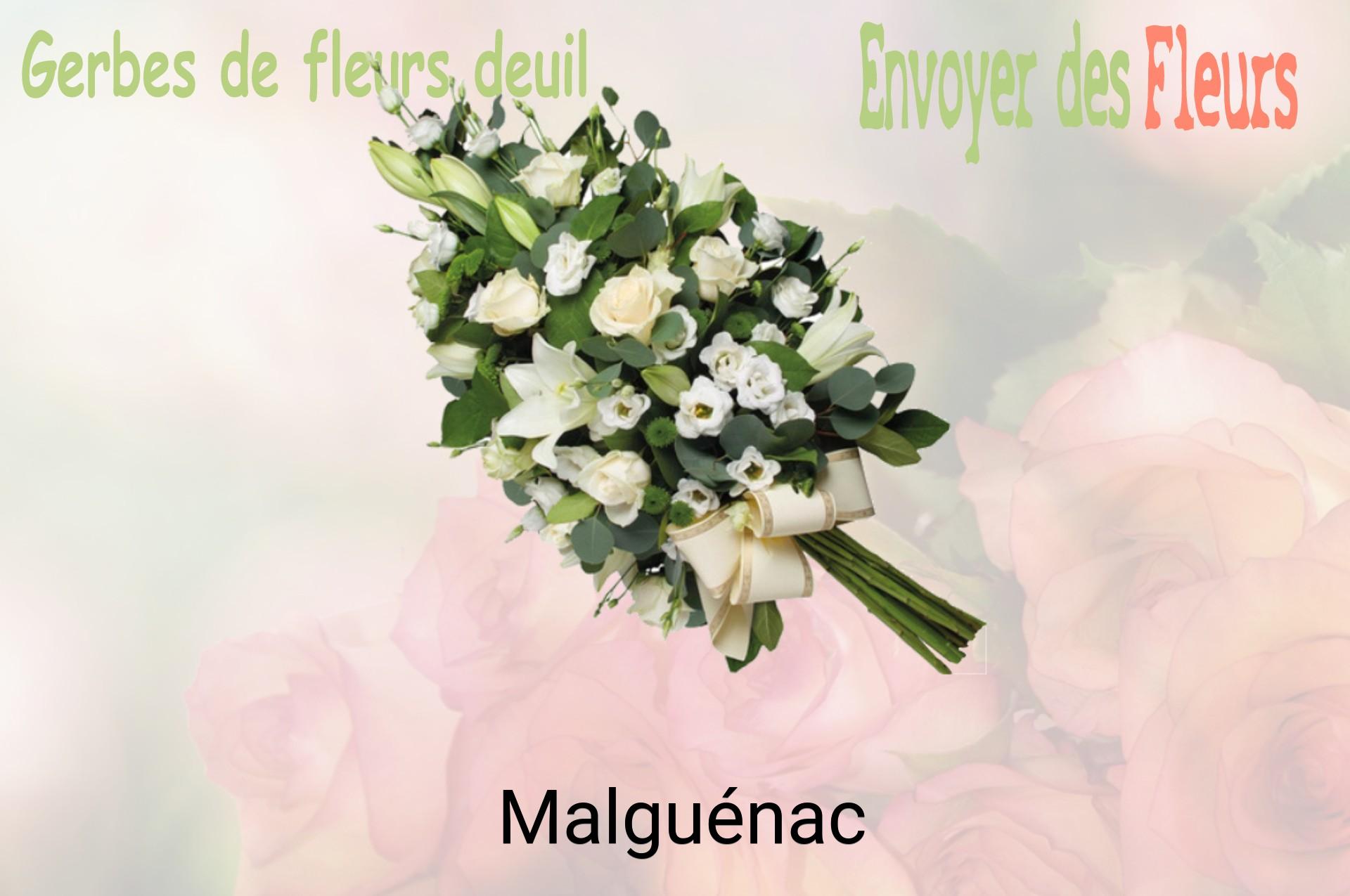 Gerbe de fleurs de deuil livrée à Malguénac